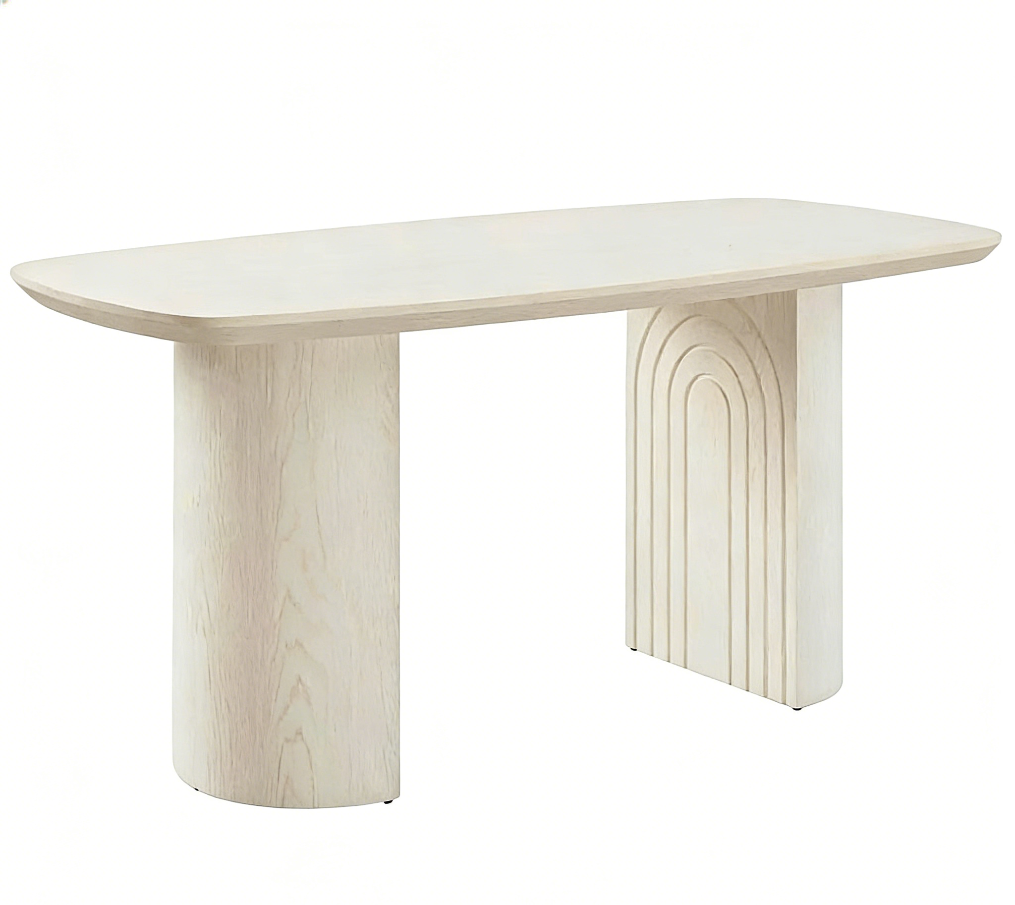 Beige Wood Dining Table - 6 Seater 70.86"