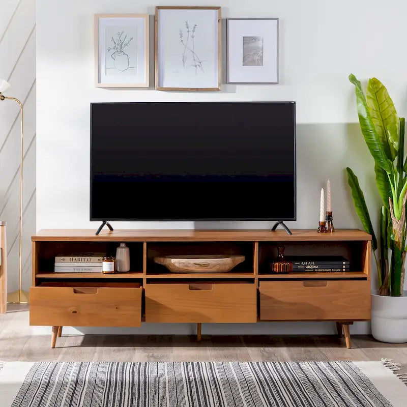 Middlebrook Alby 70-inch Mid-Century Solid Wood TV Stand