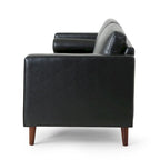 Modern 82.25 Faux Leather 3-Seater Sofa with Wood Legs