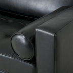 Modern 82.25 Faux Leather 3-Seater Sofa with Wood Legs