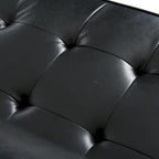 Modern 82.25 Faux Leather 3-Seater Sofa with Wood Legs