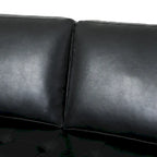 Modern 82.25 Faux Leather 3-Seater Sofa with Wood Legs