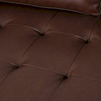 Modern 82.25 Faux Leather 3-Seater Sofa with Wood Legs