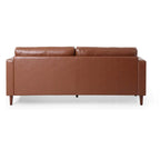 Modern 82.25 Faux Leather 3-Seater Sofa with Wood Legs