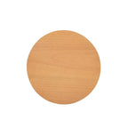 Brown Oak Round Side Table - 18" Cane Rattan with Drawer