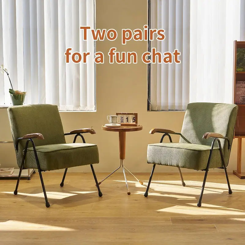 Green Modern 20 High Back Upholstered Accent Chair with Metal Legs