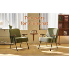 Green Modern 20 High Back Upholstered Accent Chair with Metal Legs