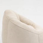 Beige Microfiber Accent Chair - Single Seater with Ottoman