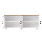 TV Stand for TVs Up to 70,Versatile Sideboard,Adjustable Shelves,Tempered Glass Doors,Buffet Cabinet with 5 Gourd-Shaped Legs