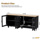 TV Stand for TVs Up to 70,Versatile Sideboard,Adjustable Shelves,Tempered Glass Doors,Buffet Cabinet with 5 Gourd-Shaped Legs
