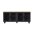 TV Stand for TVs Up to 70,Versatile Sideboard,Adjustable Shelves,Tempered Glass Doors,Buffet Cabinet with 5 Gourd-Shaped Legs