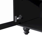 TV Stand for TVs Up to 70,Versatile Sideboard,Adjustable Shelves,Tempered Glass Doors,Buffet Cabinet with 5 Gourd-Shaped Legs