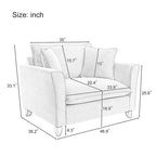 Oversized Chenille Fabric Armchair