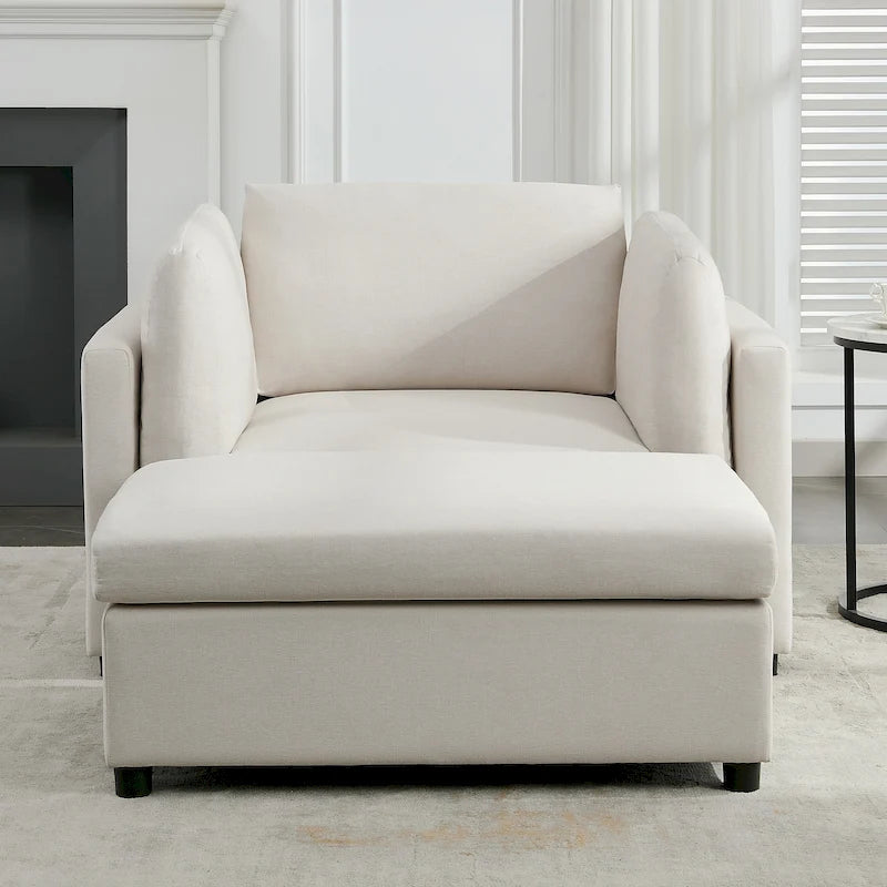 Modern Oversized Armchair with Ottoman