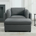Modern Oversized Armchair with Ottoman