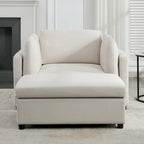 Modern Oversized Armchair with Ottoman