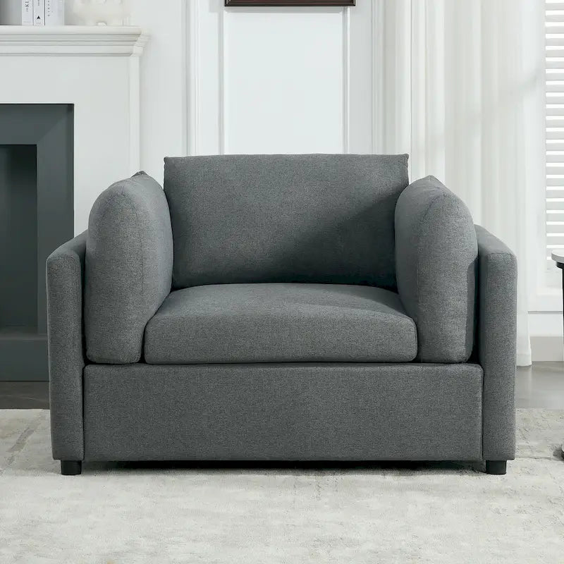 Modern Oversized Armchair with Ottoman