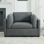 Modern Oversized Armchair with Ottoman