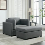 Modern Oversized Armchair with Ottoman