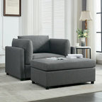 Modern Oversized Armchair with Ottoman
