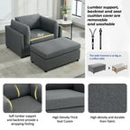 Modern Oversized Armchair with Ottoman