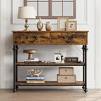 Small Entryway Table with 2 Drawers, Narrow Console Table with Storage Shelves for Living Room