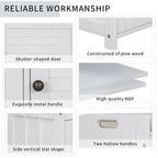 Farmhouse 3-Door Upholstered Shoe Bench with Removable Cushion and Hidden Storage Space