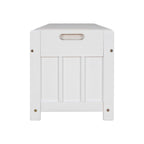 Farmhouse 3-Door Upholstered Shoe Bench with Removable Cushion and Hidden Storage Space