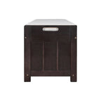 Farmhouse 3-Door Upholstered Shoe Bench with Removable Cushion and Hidden Storage Space