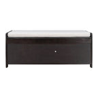 Farmhouse 3-Door Upholstered Shoe Bench with Removable Cushion and Hidden Storage Space