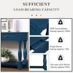 63 Solid Wood Console Table with 3 Drawers and 1 Bottom Shel