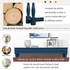 63 Solid Wood Console Table with 3 Drawers and 1 Bottom Shel