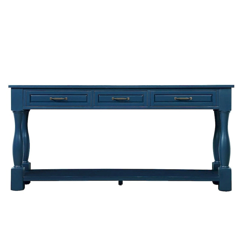 63 Solid Wood Console Table with 3 Drawers and 1 Bottom Shel