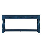 63 Solid Wood Console Table with 3 Drawers and 1 Bottom Shel