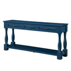 63 Solid Wood Console Table with 3 Drawers and 1 Bottom Shel