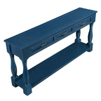 63 Solid Wood Console Table with 3 Drawers and 1 Bottom Shel
