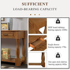 63 Solid Wood Console Table with 3 Drawers and 1 Bottom Shel