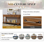 63 Solid Wood Console Table with 3 Drawers and 1 Bottom Shel