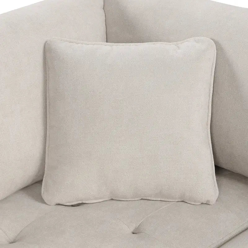 117.3 Oversized Sectional Sofa U- shaped Sofa Couch Pull-out Sofa Bed with Two Throw Pillows for Living Room, Beige