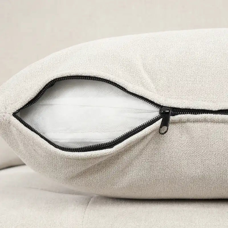 117.3 Oversized Sectional Sofa U- shaped Sofa Couch Pull-out Sofa Bed with Two Throw Pillows for Living Room, Beige