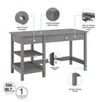 Broadview 54W Computer Desk with Shelves by Bush Furniture