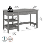 Broadview 54W Computer Desk with Shelves by Bush Furniture