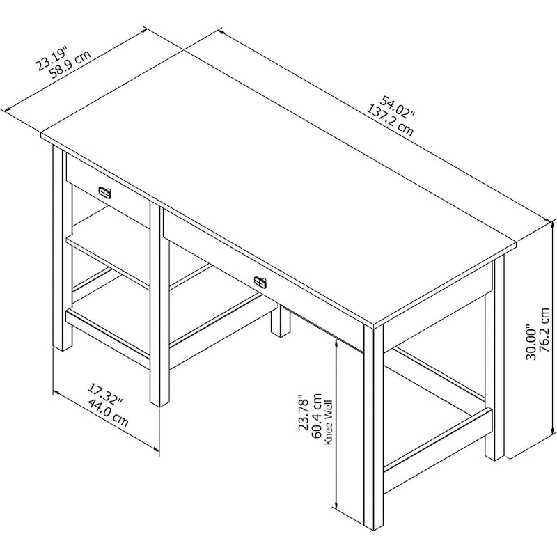 Broadview 54W Computer Desk with Shelves by Bush Furniture