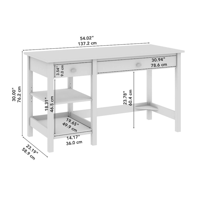 Broadview 54W Computer Desk with Shelves by Bush Furniture