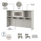 Cabot 60W L-Desk with Hutch, Cabinet and Bookcase by Bush Furniture
