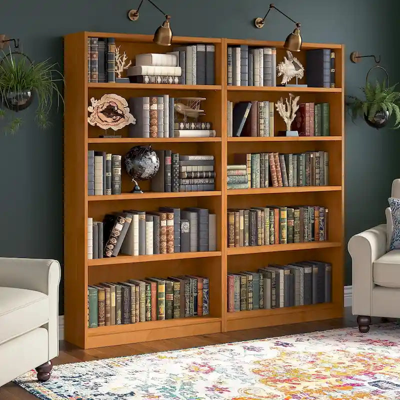 Universal Tall 5 Shelf Bookcase Storage - Set of 2 by Bush Furniture
