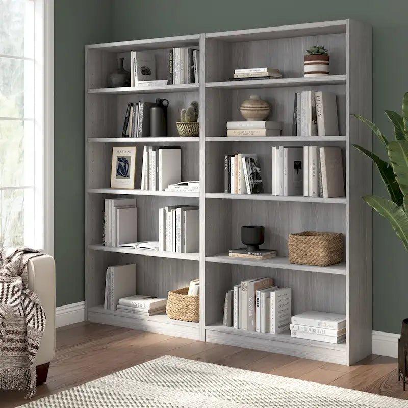 Universal Tall 5 Shelf Bookcase Storage - Set of 2 by Bush Furniture