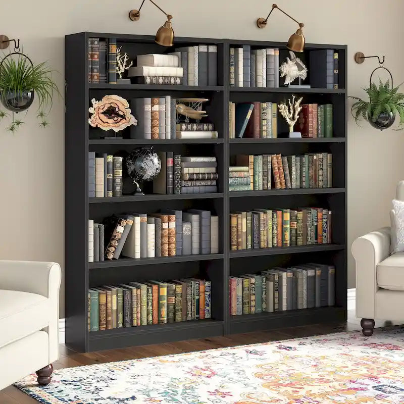 Universal Tall 5 Shelf Bookcase Storage - Set of 2 by Bush Furniture