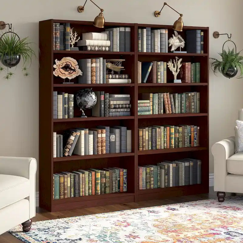 Universal Tall 5 Shelf Bookcase Storage - Set of 2 by Bush Furniture