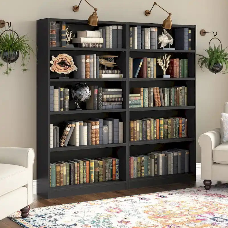 Universal Tall 5 Shelf Bookcase Storage - Set of 2 by Bush Furniture